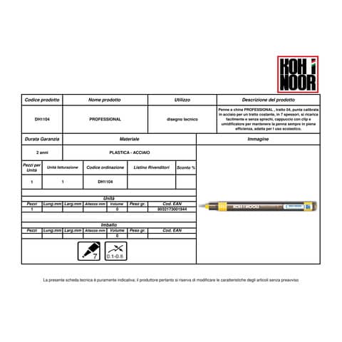 Penna a china KOH-I-NOOR tratto 0,4 mm DH1104